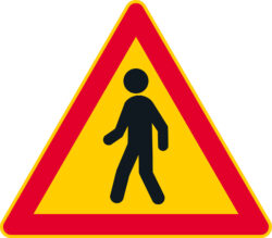 Varoitus jalankulkijoita