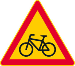 varoitus pyöräilijöitä